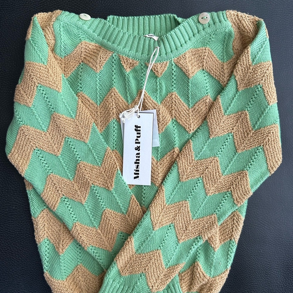 Misha and Puff Ziggy Boardwalk Boatneck Sweater (Kids)